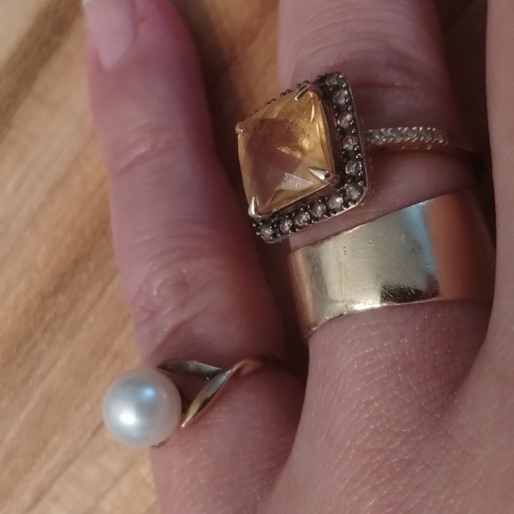 14k Citrine Diamond ring - Picture 7 of 10